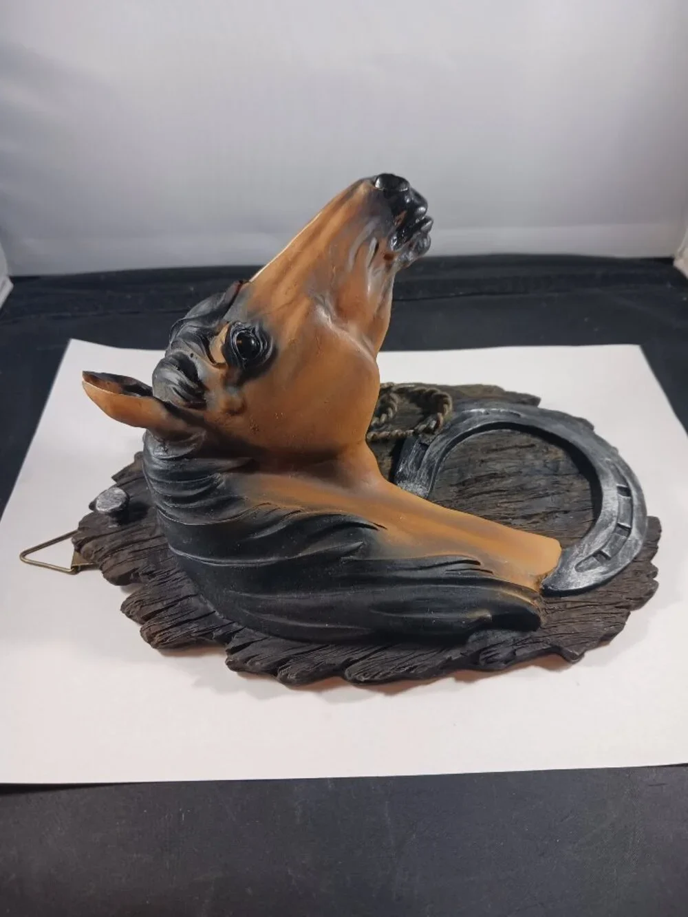 Vintage Horse Head Barn 3D Wall Figure Plaque Western Horses Farm Decor